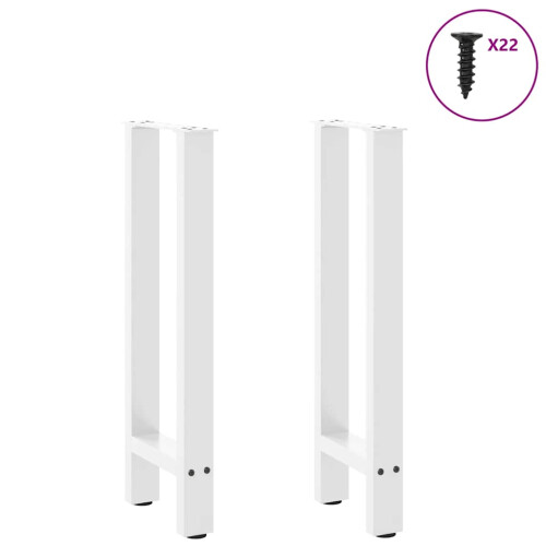 Berkfield Console Table Legs White 2 pcs 38x(72-73) cm Steel 2