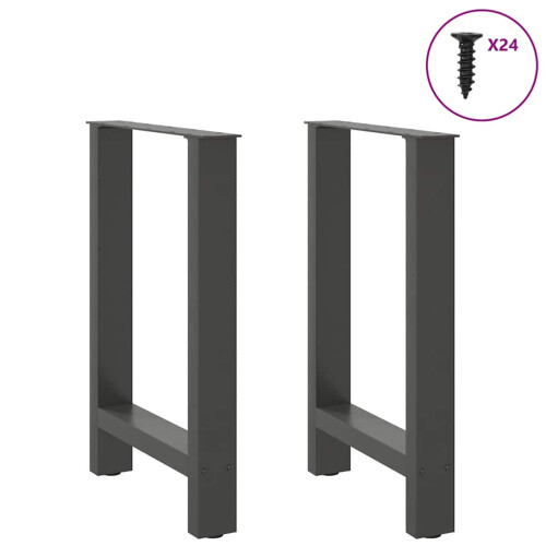 Berkfield Dining Table Legs Anthracite 2 pcs 60x(72-73) cm Steel 2