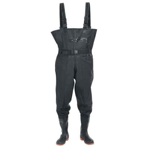 Berkfield Chest Waders with Boots and Belt Black Size 46 1