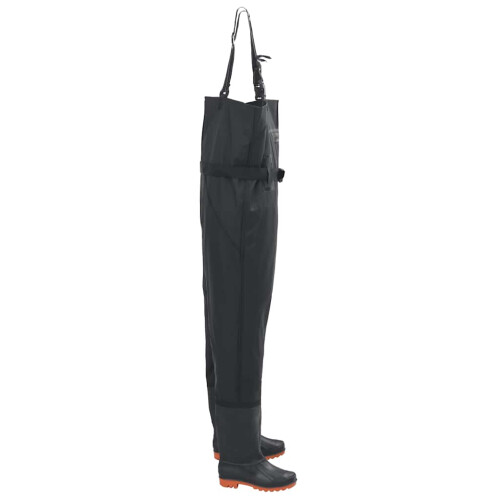 Berkfield Chest Waders with Boots and Belt Black Size 46 2