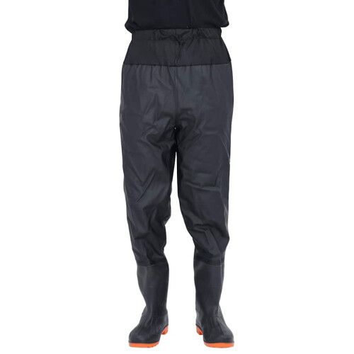 Berkfield Waist Waders with Boots Black Size 39 1