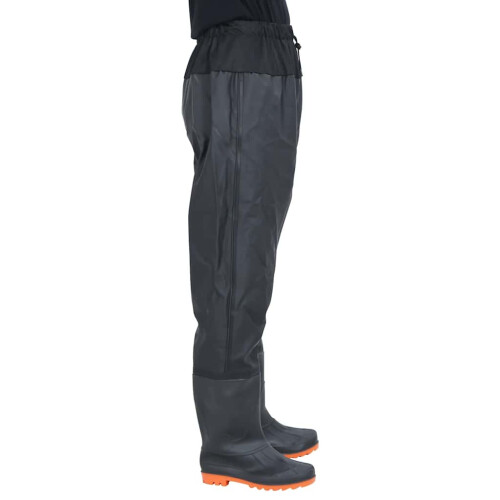 Berkfield Waist Waders with Boots Black Size 39 2