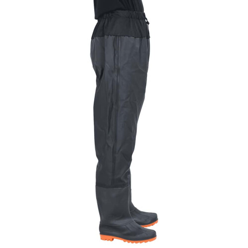 Berkfield Waist Waders with Boots Black Size 44 2