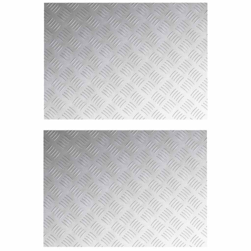 Berkfield Stair Tread Rectangular 2 pcs Silver 70 x 50 cm Aluminium 1