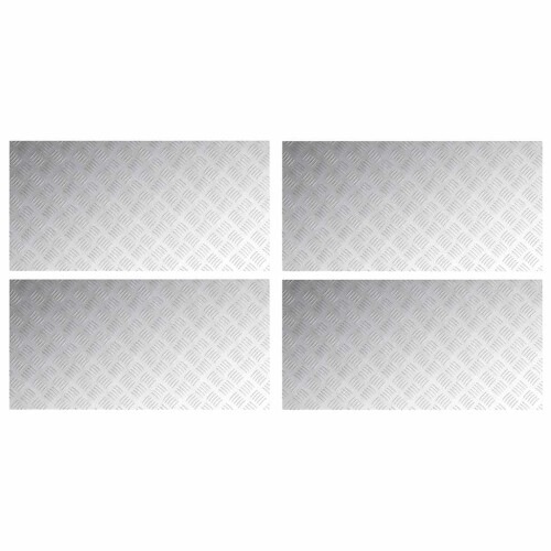 Berkfield Stair Tread Rectangular 4 pcs Silver 100 x 50 cm Aluminium 1