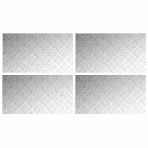 Berkfield Stair Tread Rectangular 4 pcs Silver 90 x 50 cm Aluminium 1