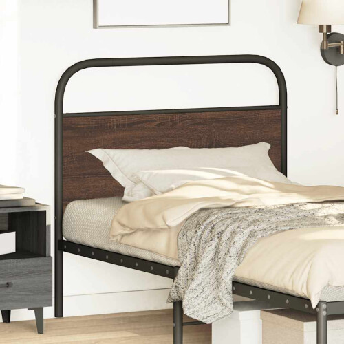 Berkfield Replace Headboard Brown Oak 100 cm Steel and Engineered Wood 1