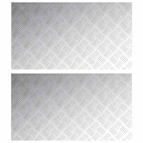 Berkfield Stair Tread Rectangular 2 pcs Silver 90 x 50 cm Aluminium 1