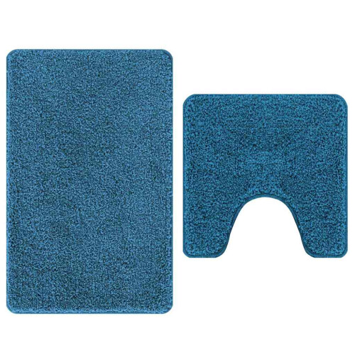 Berkfield Anti-slip Bath Mat Set 2 pcs Blue PP 1