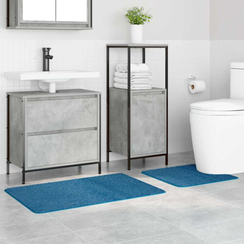 Berkfield Anti-slip Bath Mat Set 2 pcs Blue PP 2