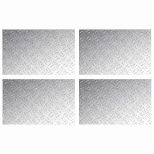 Berkfield Stair Tread Rectangular 4 pcs Silver 80 x 50 cm Aluminium 1