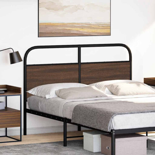 Berkfield Replace Headboard Brown Oak 140 cm Steel and Engineered Wood 1