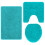 Berkfield Anti-slip Bath Mat Set 3 pcs Turquoise PP 2