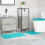 Berkfield Anti-slip Bath Mat Set 3 pcs Turquoise PP 3