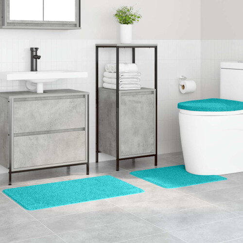 Berkfield Anti-slip Bath Mat Set 3 pcs Turquoise PP 2