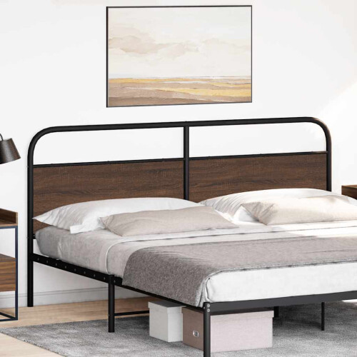 Berkfield Replace Headboard Brown Oak 200 cm Steel and Engineered Wood 1