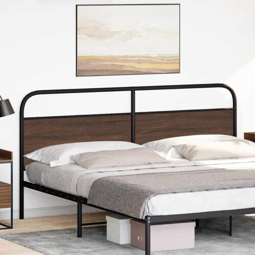 Berkfield Replace Headboard Brown Oak 180 cm Steel and Engineered Wood 1