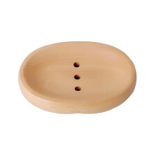 Wooden Soap Dish with Quick Drain Design, Wall Mounted Space Saving Holder for Bathroom Shower