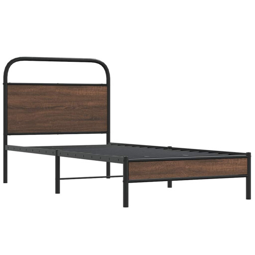 Berkfield Bed Frame without Mattress 90x190 cm Brown Oak Engineered Wood 2