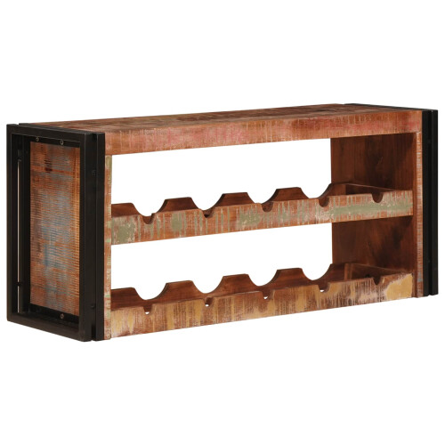 Berkfield Wine Rack Brown 100 x 45 x 33 cm Solid Reclaimed Wood 1