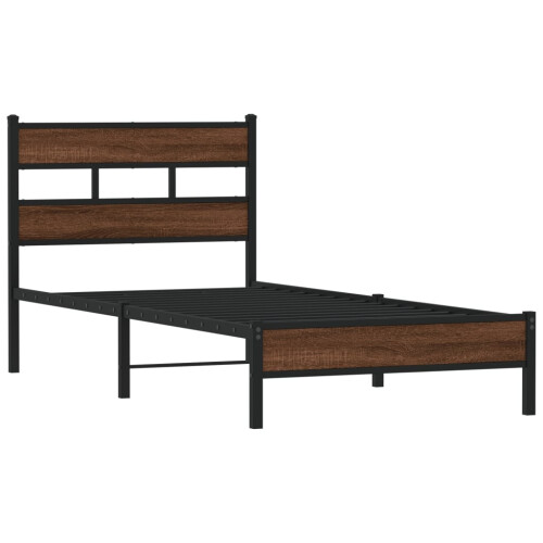 Berkfield Bed Frame without Mattress Brown Oak 100x190 cm Engineered Wood 2