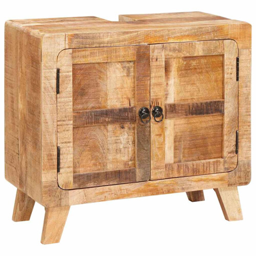 Berkfield Bathroom Cabinet Brown Solid Mango wood and Engineered wood 1