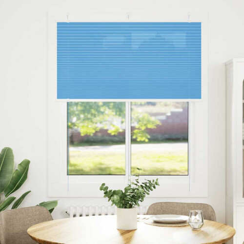 Berkfield Pleated Blind Blue 105x150 cm Fabric Width 104.4 cm Polyester 1