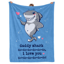 Funny Gifts for Dad from Daughter Son, Cozy Shark Blanket for Couch or Bed, Soft Plush Blue Throw 60x50