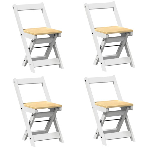 Berkfield Dining Chairs Foldable 4 pcs Corona White Solid Wood Pine 1