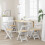 Berkfield Dining Chairs Foldable 4 pcs Corona White Solid Wood Pine 3