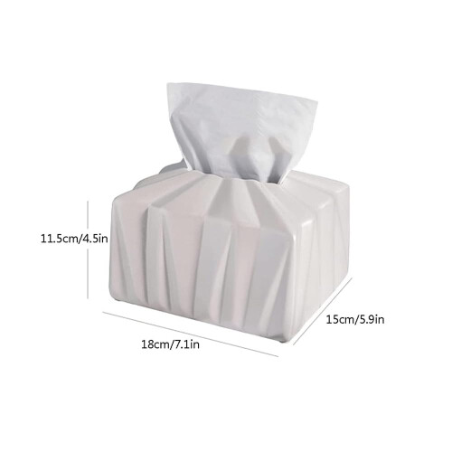 Ceramic Tissue Box Cover White Modern Tissue Dispenser for Bathroom Office Easy Clean Surface 1
