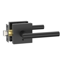Matte Black Interior Privacy Door Lever Handle with Lock, Heavy Duty Design for Bedroom and Bathroom
