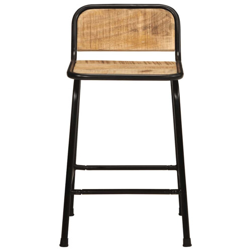 Berkfield Bar Stools 2 pcs 46x35.5x70 cm Solid Wood Rough Mango 1