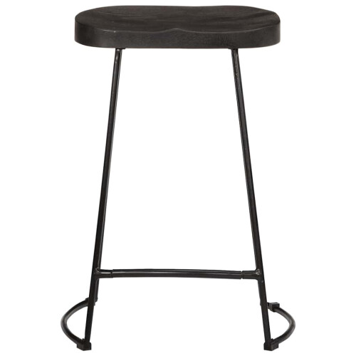 Berkfield Bar Stools 2 pcs Black 45x40x62 cm Solid Wood Mango 1