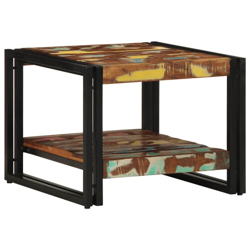 Berkfield Coffee Table Multicolour 50x50x38 cm Solid Wood Reclaimed 2