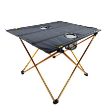 Lightweight Aluminum Folding Camping Table with Cup Holder, Durable Roll Up Design for Outdoor Fishing and Picnic
