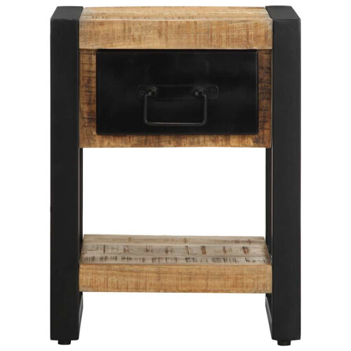 Berkfield Bedside Cabinets 2 pcs Solid Rough Wood Mango 1