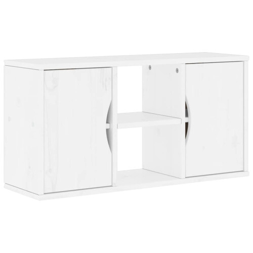 Berkfield TV Cabinet ODDA White 79x24x40 cm Solid Wood Pine 1