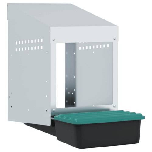 Berkfield Chicken Nesting Box 1 Compartment Wall-Mounted Galvanised Steel 1