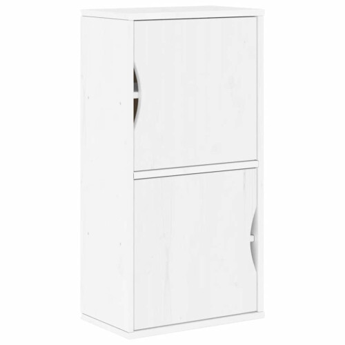 Berkfield Side Cabinet ODDA White 40x24x79 cm Solid Wood Pine 1