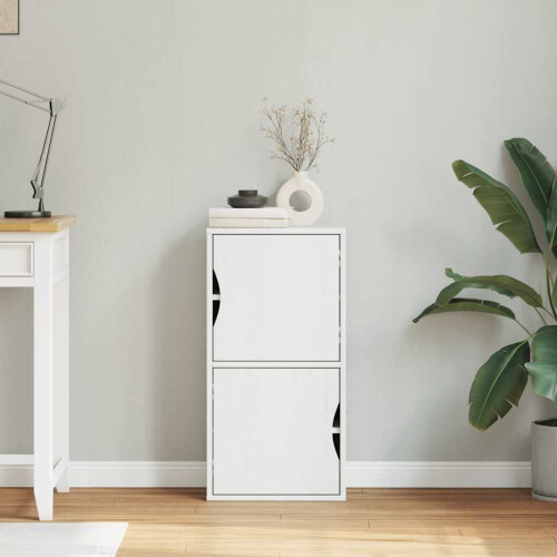 Berkfield Side Cabinet ODDA White 40x24x79 cm Solid Wood Pine 2