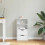 Berkfield Side Cabinet with Drawers ODDA White 40x24x79 cm Solid Wood Pine 3