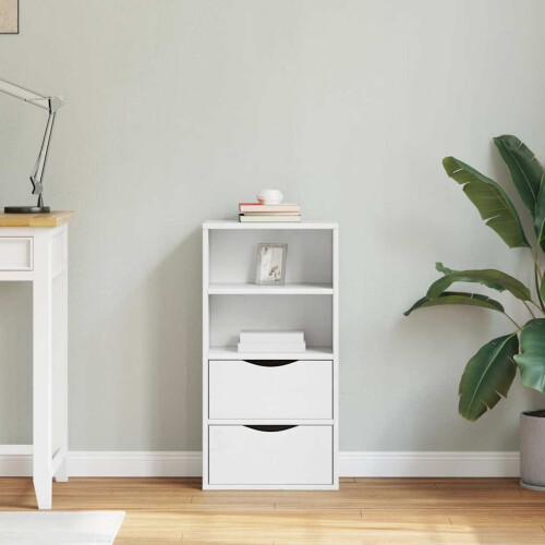 Berkfield Side Cabinet with Drawers ODDA White 40x24x79 cm Solid Wood Pine 2