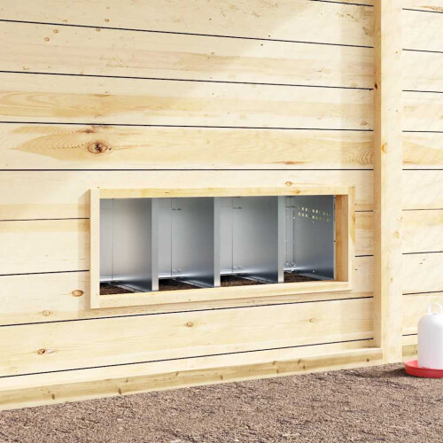 Berkfield Chicken Nesting Box 4 Compartments Wall-Mounted Galvanised Steel 2
