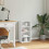 Berkfield Side Cabinet ODDA White 40x24x79 cm Solid Wood Pine 4