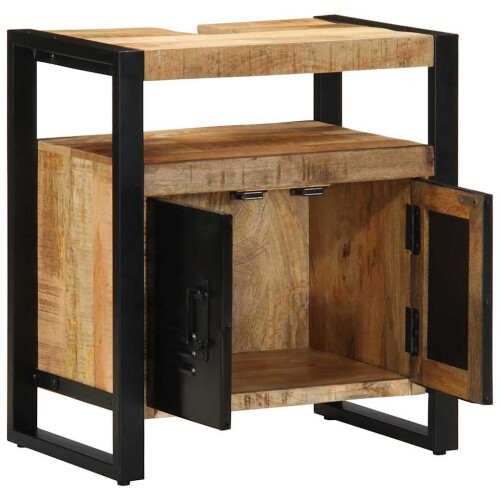 Berkfield Bathroom Cabinet Brown 55 x 35 x 60 cm Solid Mango Wood 2