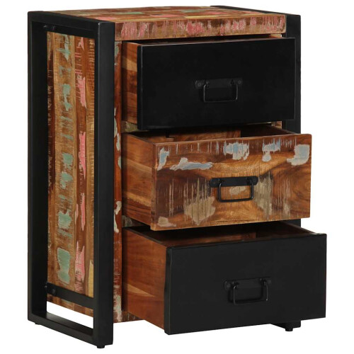 Berkfield Drawer Cabinet Multicolour 50x35x70 cm Solid Wood Reclaimed 2