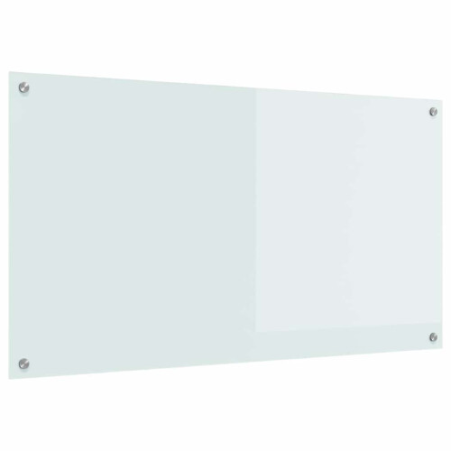 Berkfield Kitchen Backsplash White 110 x 60 cm Tempered Glass 1