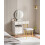 Beliani Dressing Table with Mirror and Stool YVES LED White 2