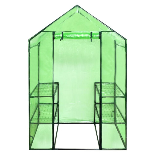 Walk-in Greenhouse with 4 Shelves 1